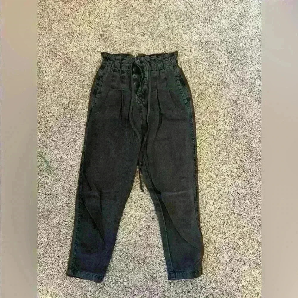 Free People Margate Pleated Paper Bag Trousers Size XS - Picture 3 of 6